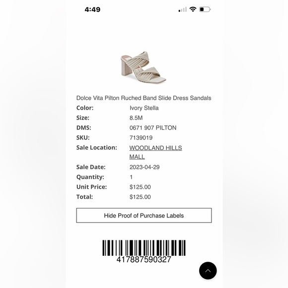 Dolce Vida size 8.5 Ivory Heels - Picture 6 of 6